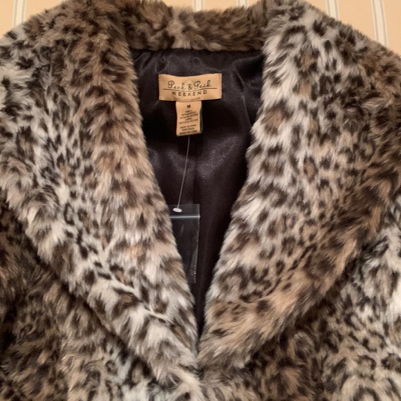 PECK & PECK GLAM PLUSH FAUX FUR CROPPED JACKET SIZE MEDIUM - Picture 6 of 12